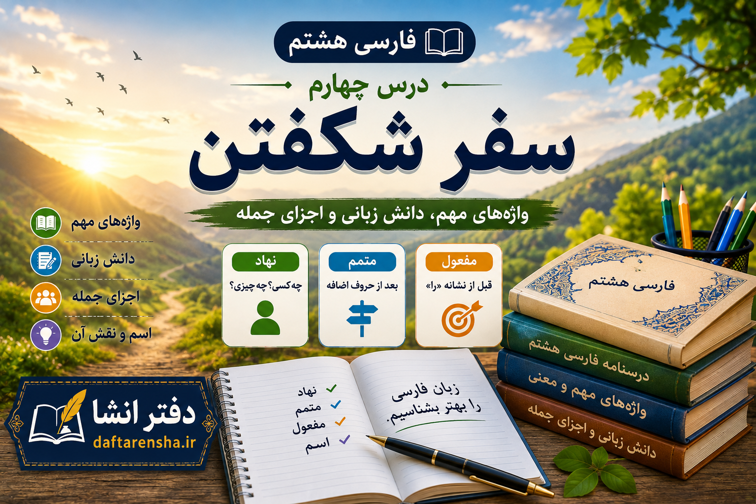 معنی درس چهارم فارسی هشتم سفر شکفتن
